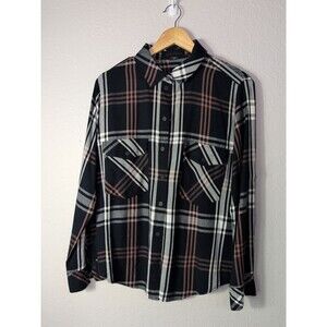 Sanctuary Boyfriend Plaid Snap Button Shirt Size 8 Classic Roll Tab